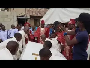 Video: Yomi Fabiyi And His Wife Rocks Yoruba Native Attire, As He Sprays Money At His Late Mother